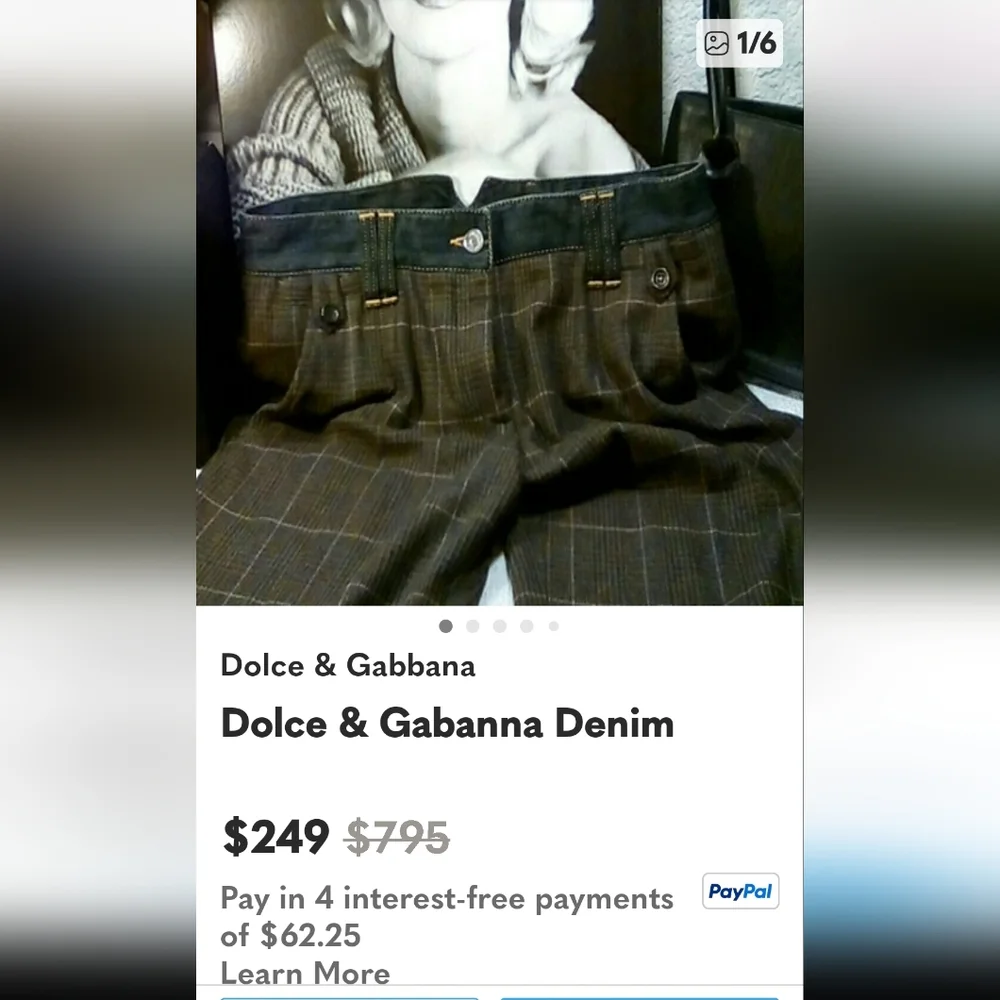 Dolce & Gabbana Wool And Denim Lowrise Tartan Trousers - Picture 8 of 9